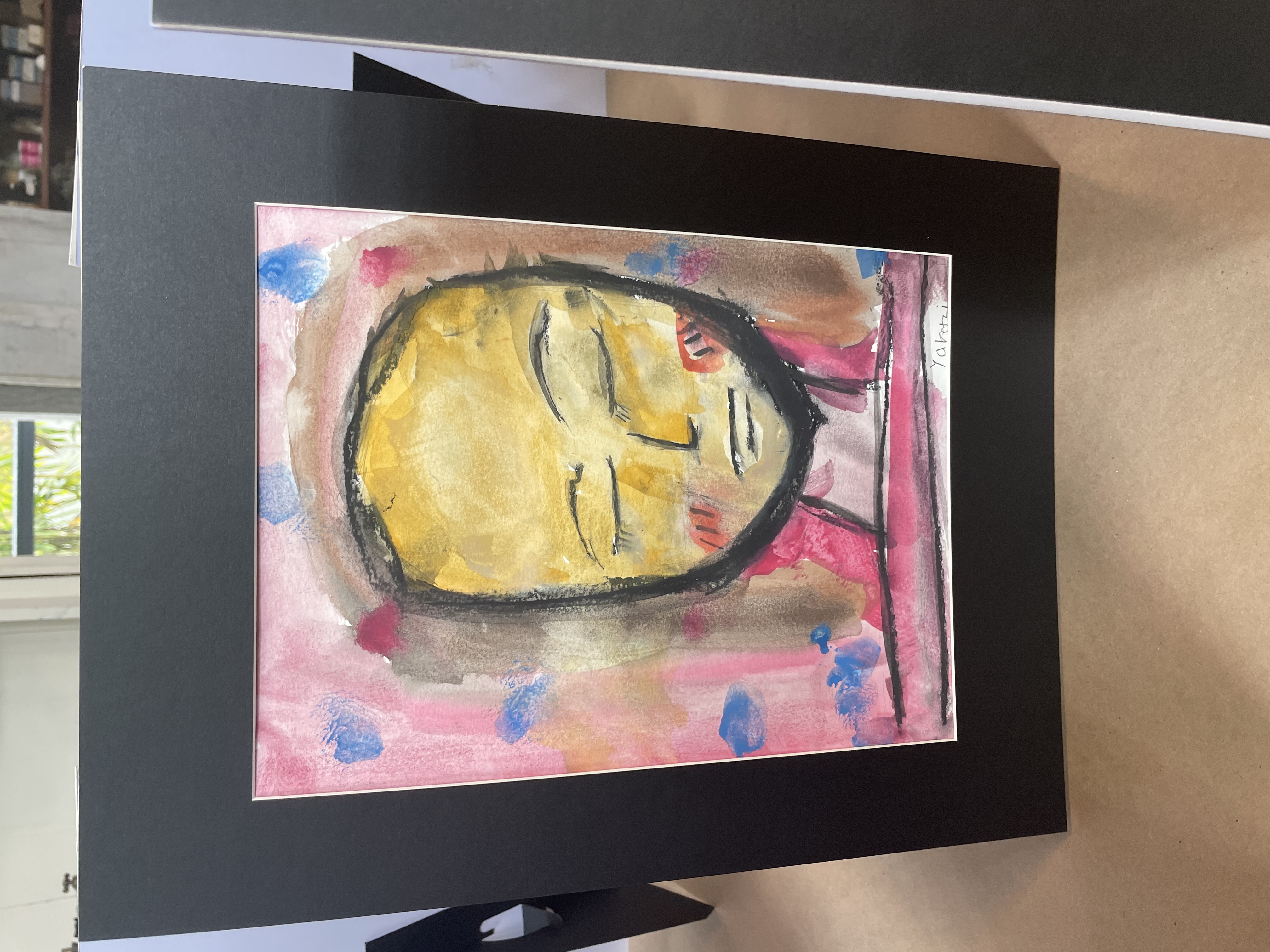 A second-grade student's portrait inspired by Sylvia Schuster's work, Ann Norton Sculpture Gardens